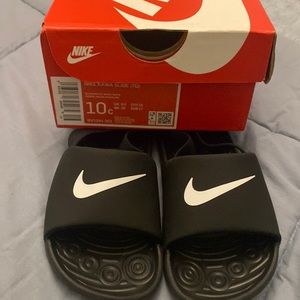 Like new Nike Kawa Slide size 10 c in black.